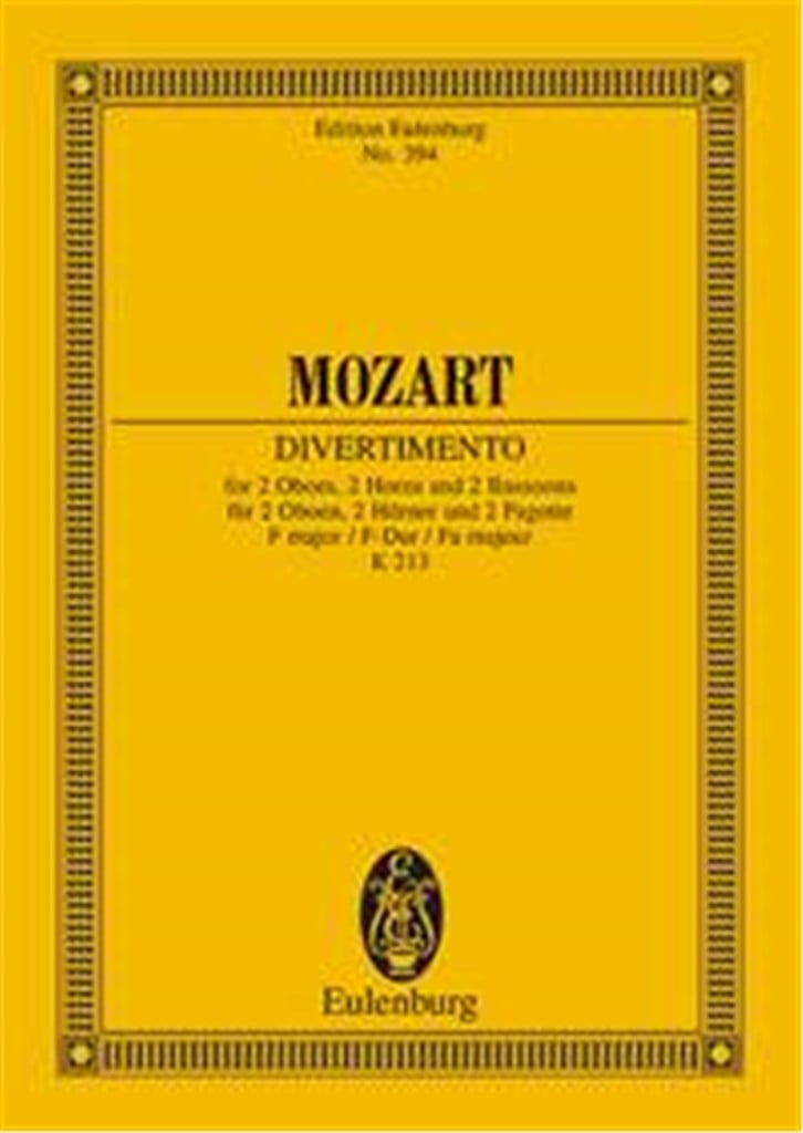 Divertimento No. 8 F major KV 213